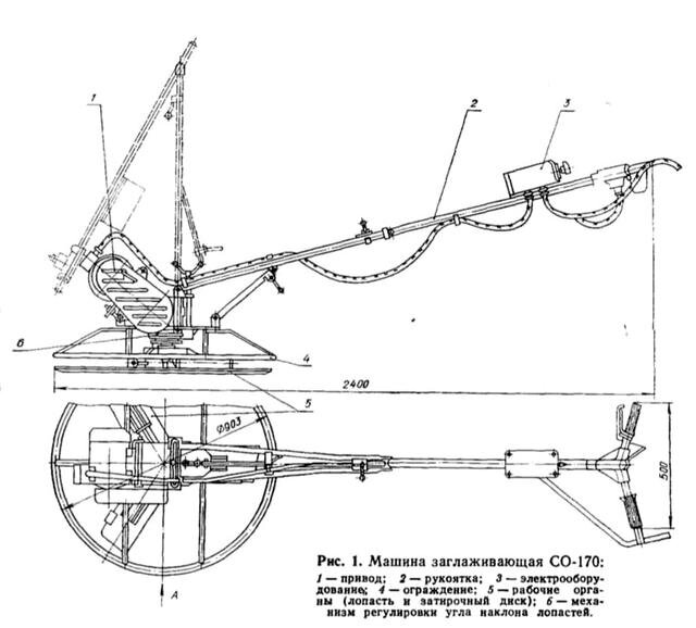 Чертеж устройства заглаживающей машины СО-170